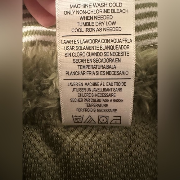 NWT Sterling Baby 2pc set 6 month Green Stripe Long Sleeve Top Fuzzy Pants - Picture 9 of 9